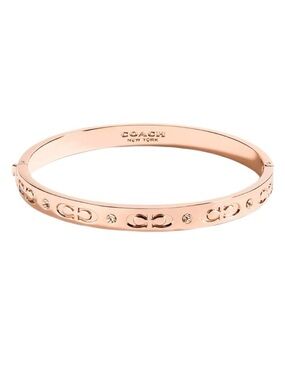 Coach Signature Hinged Bangle Bracelet in Rose Gold
CX686